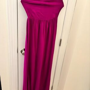 Rieley Vintage 100% Silk Strapless Pink Maxi Dress